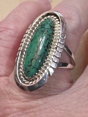 BENSON BOYD DESIGNER NAVAJO SPIDERWEB TURQUOISE RING SZ 7